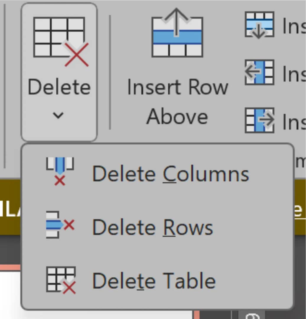 Cara Menghapus Baris atau Kolom