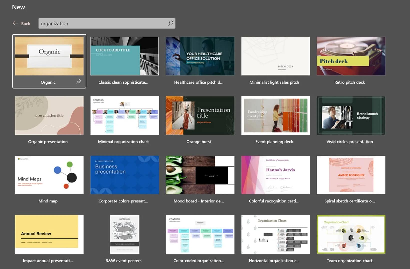 Struktur Organisasi dengan Template
