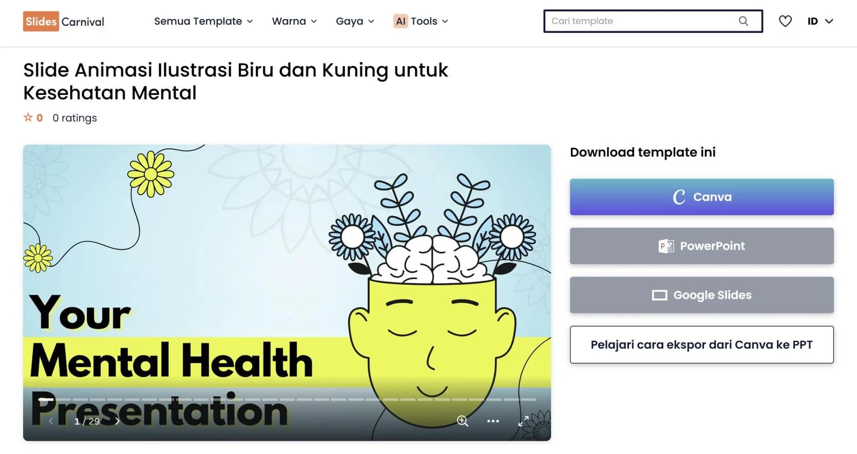 Template PPT Gratis Bergerak dengan Tema Kesehatan
